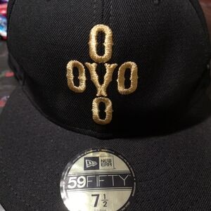 OVO Black Cap with Gold Embroidery
